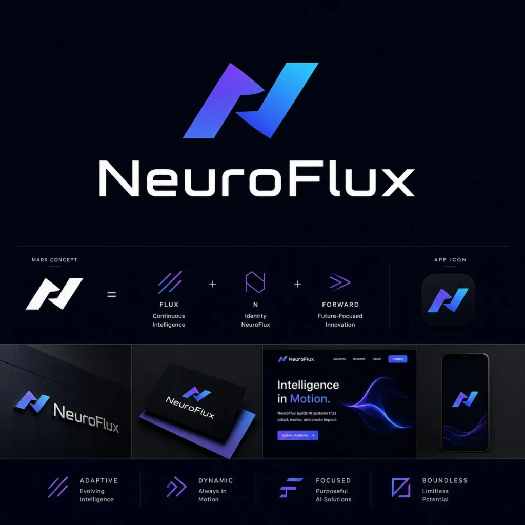 NeuroFlux AI brand identity and visual system design by Clone Gallery